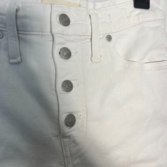 Madewell High Rise Button Fly Straight Jeans White Size 28 - Picture 6 of 16